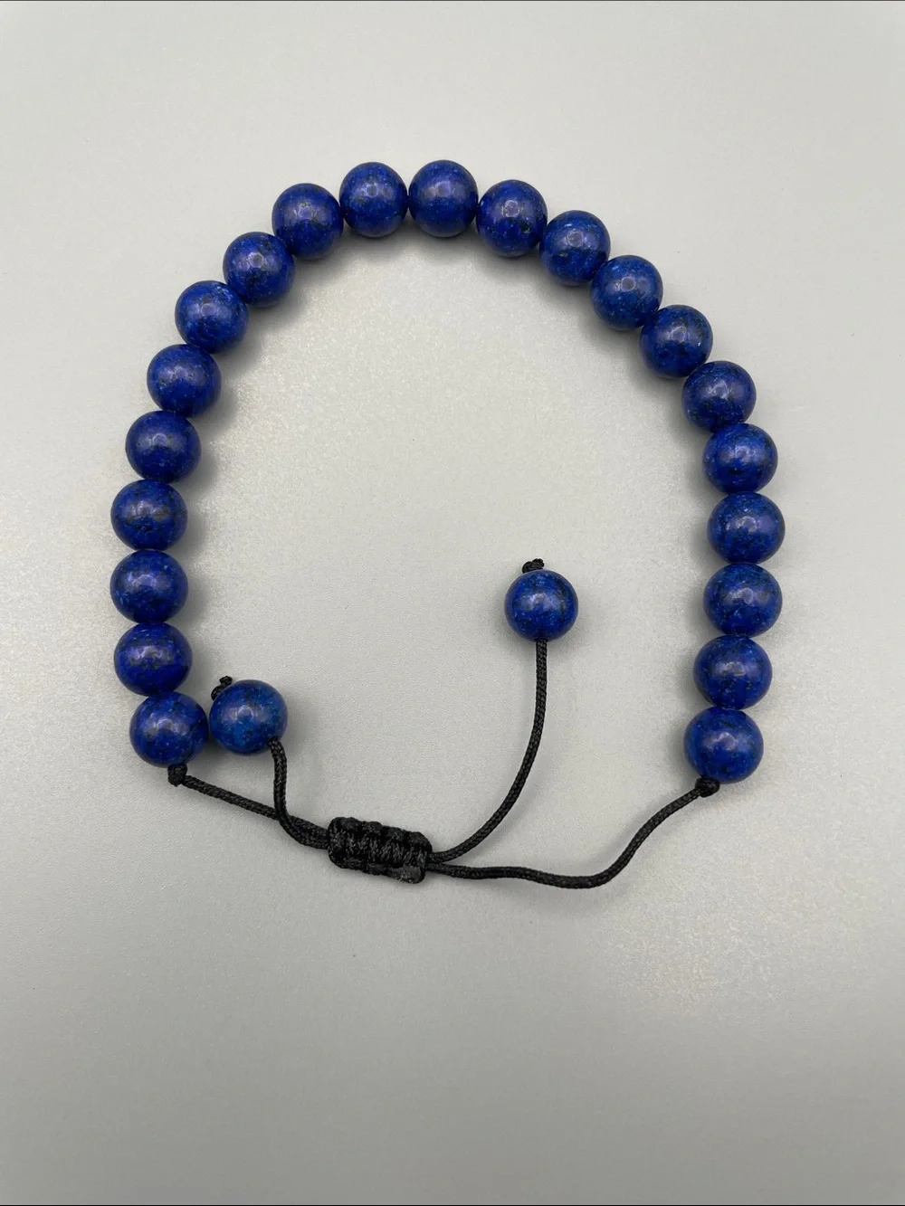 Lapis Bead Adjustable Bracelet - Deep Blue